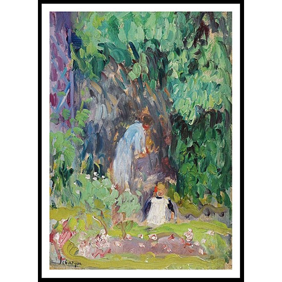 Madame Lebasque and Her Daughter in the Gadren, A New Print Of an Henri  Labasque Painting