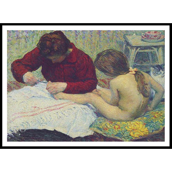 Madame Lebasque with Daughter 1900, A New Print Of an Henri  Labasque Painting