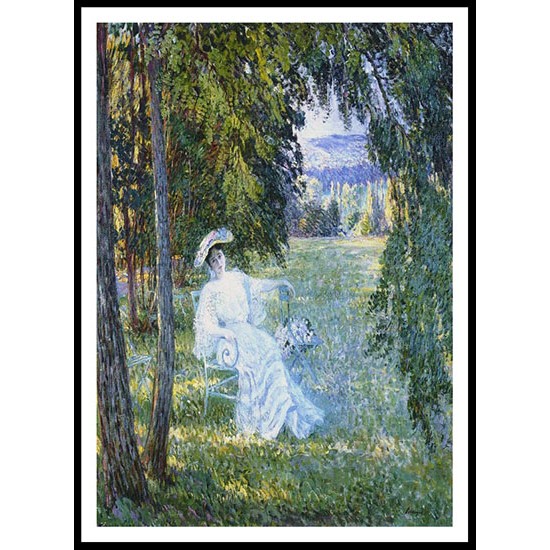 Madame Vian Seated in the Park 1900, A New Print Of an Henri  Labasque Painting