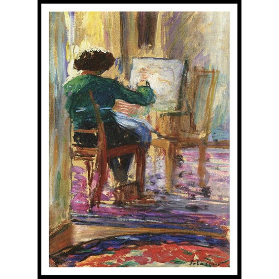 Marthe at Her Easel 1915, A New Print Of an Henri  Labasque Painting