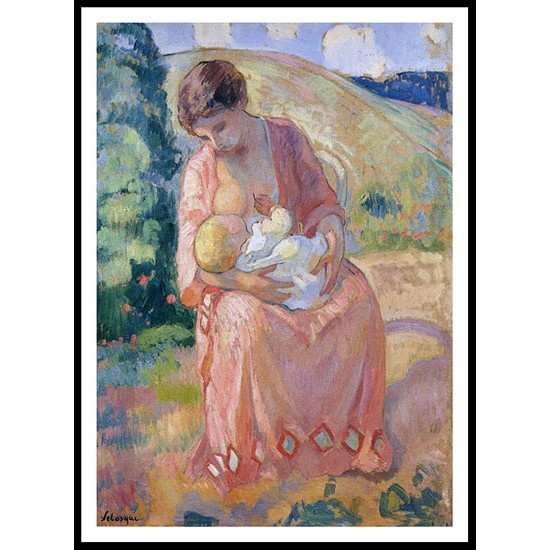 Mother and Child 03, A New Print Of an Henri  Labasque Painting