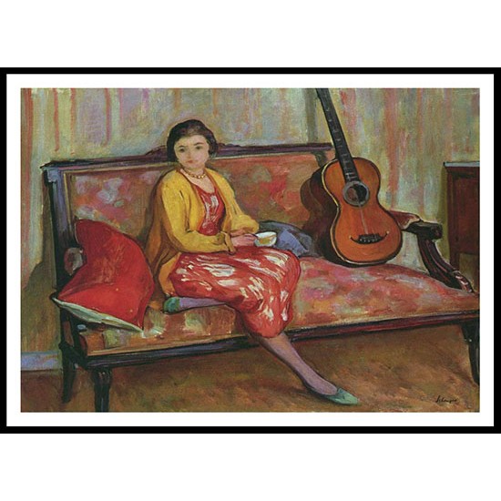 Nono and a Guitar 1910, A New Print Of an Henri  Labasque Painting