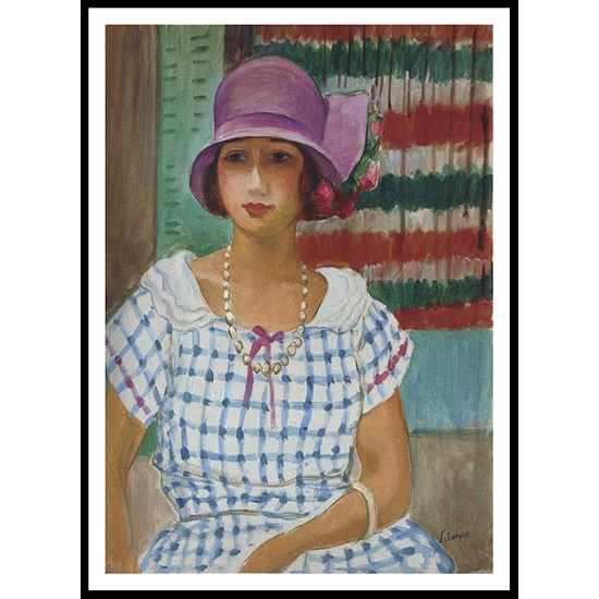 Nono in a Pink Hat 1915, A New Print Of an Henri  Labasque Painting