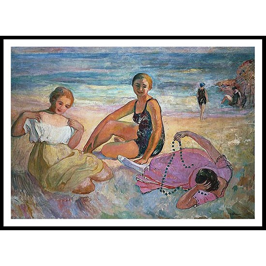 On the Beach 03, A New Print Of an Henri  Labasque Painting