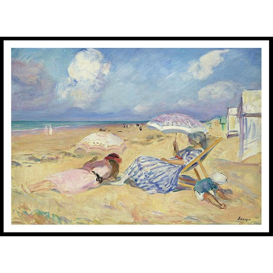 On the Beach 04, A New Print Of an Henri  Labasque Painting