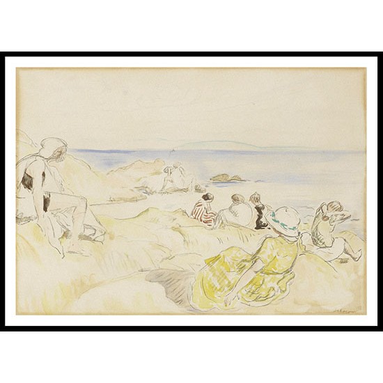 On the Beach 06, A New Print Of an Henri  Labasque Painting