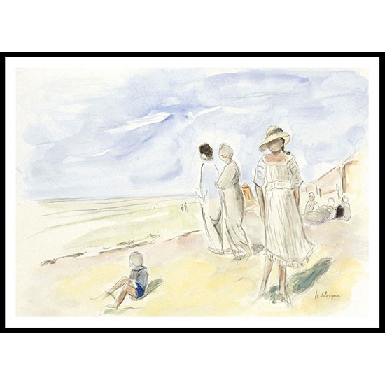 On the Beach of Saint Jean de Monts 1917, A New Print Of an Henri  Labasque Painting