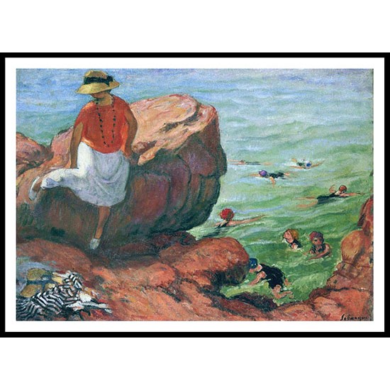 On the Cliffs at Agay, A New Print Of an Henri  Labasque Painting