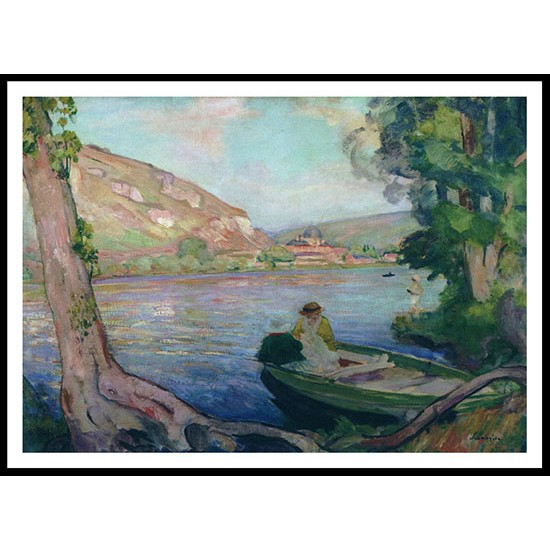 On the Seine at Andelys, A New Print Of an Henri  Labasque Painting