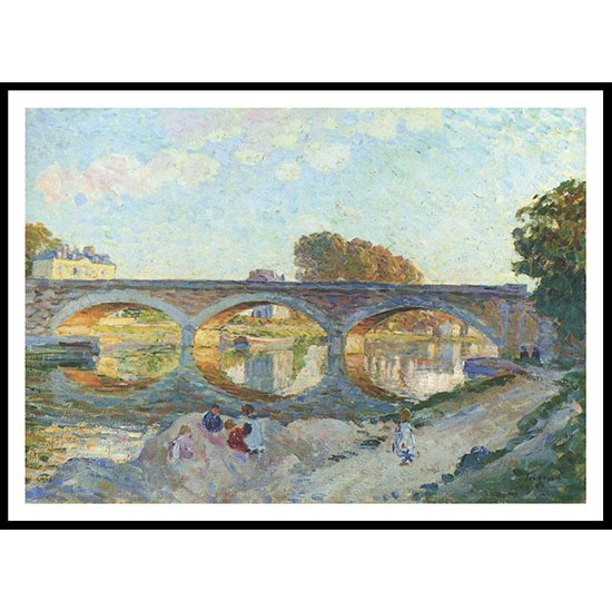 Pont Pierre at the Lagny River 1902, A New Print Of an Henri  Labasque Painting