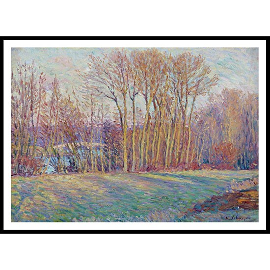 Poplars in Autumn near Chalifert 1900, A New Print Of an Henri  Labasque Painting