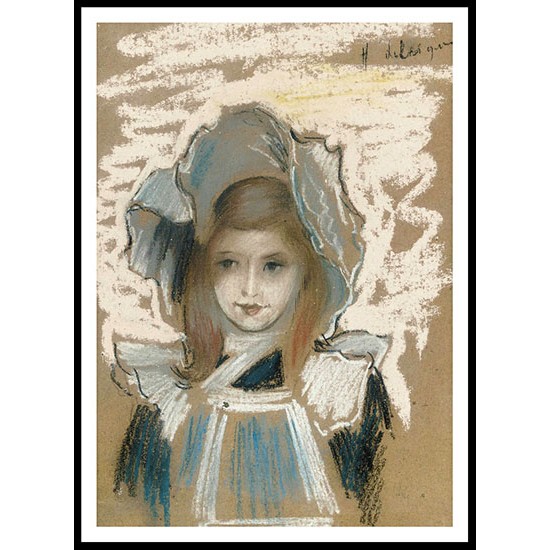 Portrait of a Young Girl, A New Print Of an Henri  Labasque Painting