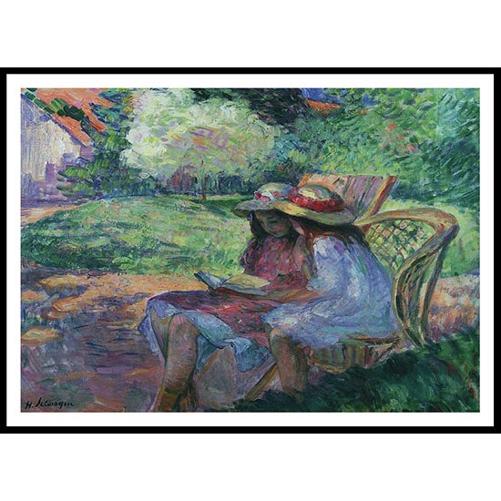 Reading in the Park, A New Print Of an Henri  Labasque Painting