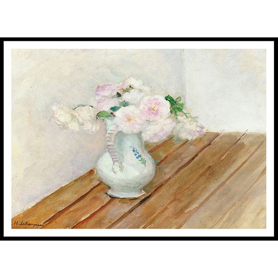 Roses in a Pitcher, A New Print Of an Henri  Labasque Painting