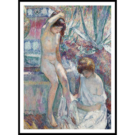 Saint Tropez Madame Lebasque and Marthe near Fountain 1907, A New Print Of an Henri  Labasque Painting