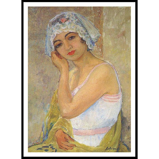 Seated Young Woman 1917, A New Print Of an Henri  Labasque Painting