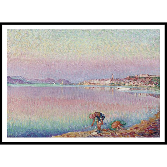 St. Tropez Two Kids by the Water 1907, A New Print Of an Henri  Labasque Painting