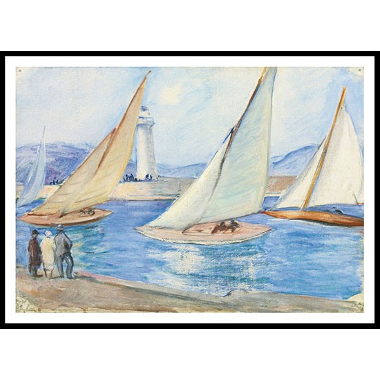 Starting the Regatta St. Tropez 1920s, A New Print Of an Henri  Labasque Painting