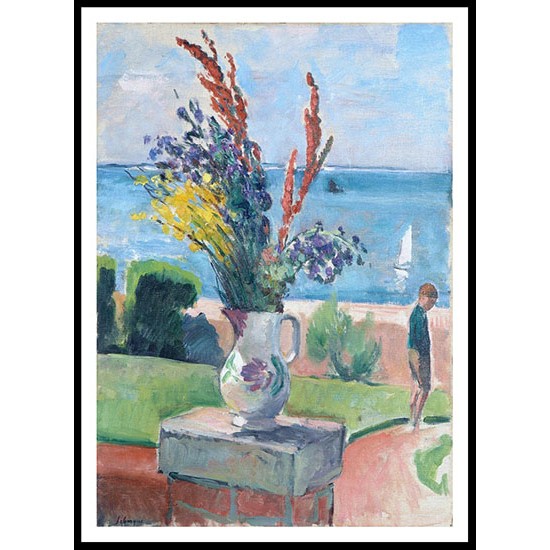 Terrace by the Sea 1922, A New Print Of an Henri  Labasque Painting