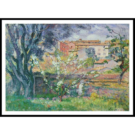 The Artists Garden at Cannes 1920, A New Print Of an Henri  Labasque Painting