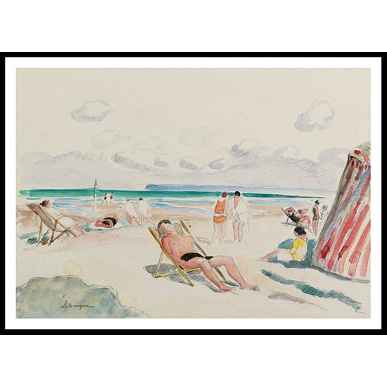 The Beach, A New Print Of an Henri  Labasque Painting