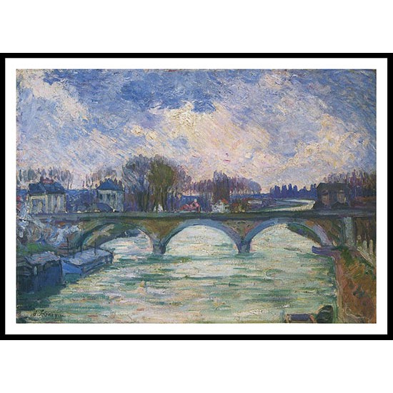 The Bridge over the Marne, A New Print Of an Henri  Labasque Painting