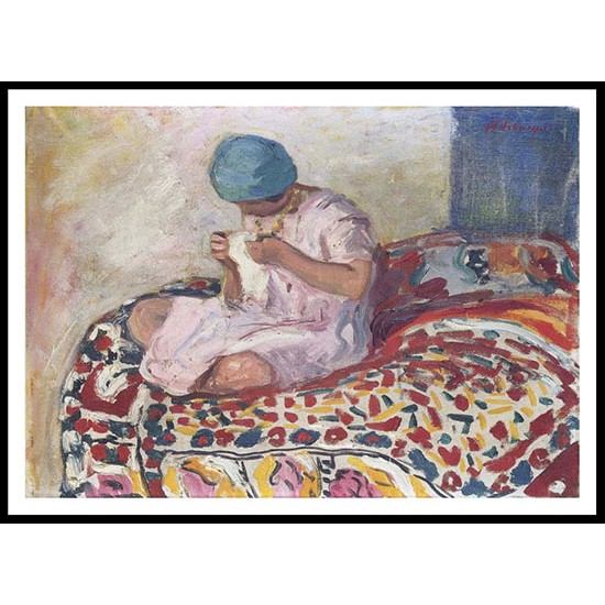 The Little Seamstress, A New Print Of an Henri  Labasque Painting