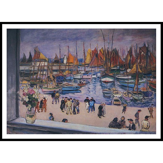 The Port at Saint Tropez, A New Print Of an Henri  Labasque Painting