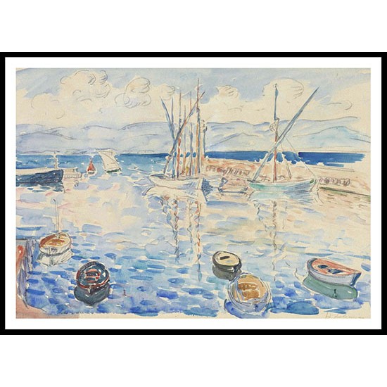 The Port of Saint Tropez, A New Print Of an Henri  Labasque Painting