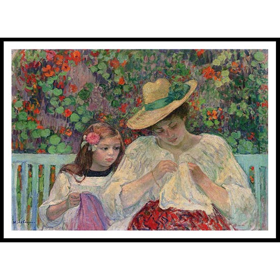 The Sewing Lesson 1905 06, A New Print Of an Henri  Labasque Painting