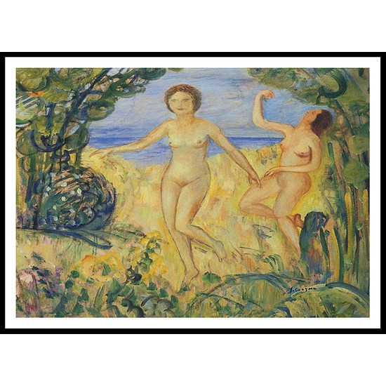 Two Bathers by the Beach, A New Print Of an Henri  Labasque Painting