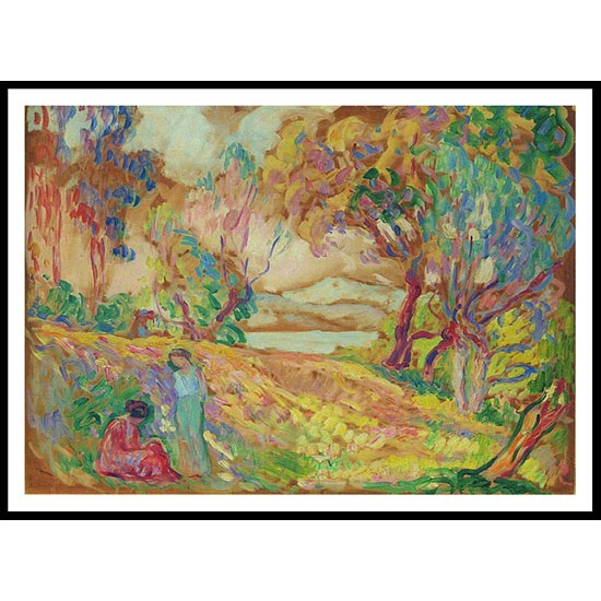 Two Girls at St Tropez, A New Print Of an Henri  Labasque Painting