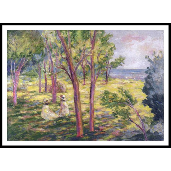 Two Girls in a Landscape, A New Print Of an Henri  Labasque Painting