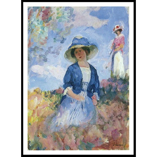 Two Young Women in the Field, A New Print Of an Henri  Labasque Painting