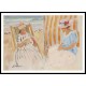 Two Young Women on the Beach of Saint Jean de Monts, A New Print Of an Henri  Labasque Painting