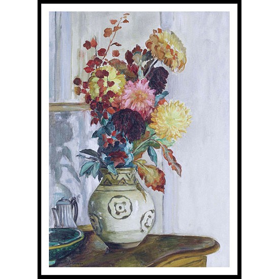 Vase of Chrysantemums, A New Print Of an Henri  Labasque Painting