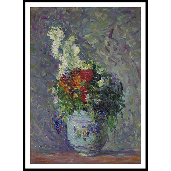 Vase with Flowers, A New Print Of an Henri  Labasque Painting