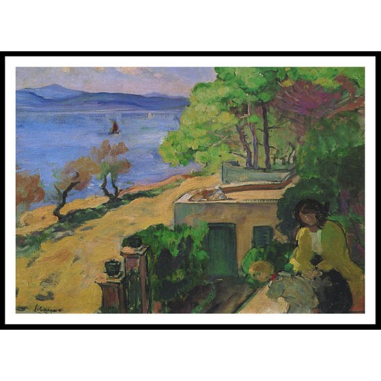 View of the Sea from the Balcony 1919, A New Print Of an Henri  Labasque Painting