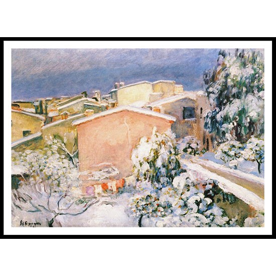 Village in Winter 1923, A New Print Of an Henri  Labasque Painting