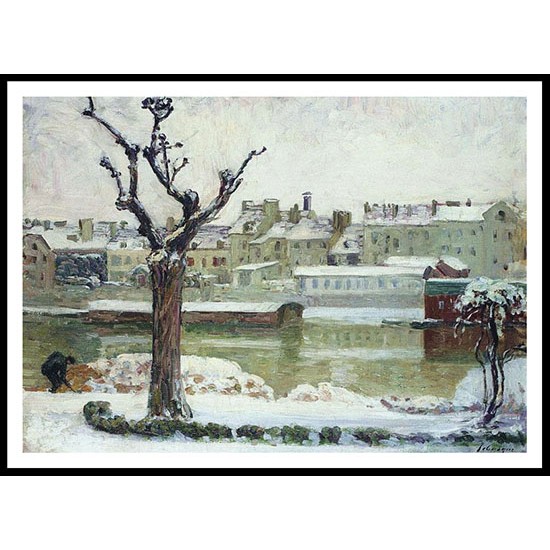 Winter in Lagny 1906, A New Print Of an Henri  Labasque Painting