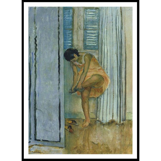 Woman Changing Her Shoes 1920, A New Print Of an Henri  Labasque Painting