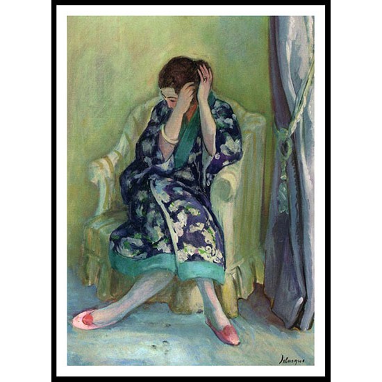 Woman Combing Her Hair, A New Print Of an Henri  Labasque Painting