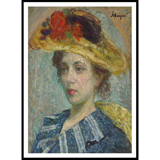 Woman in a Hat, A New Print Of an Henri  Labasque Painting