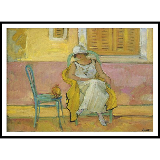 Woman in a White Robe 1923, A New Print Of an Henri  Labasque Painting