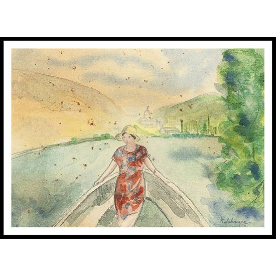 Woman in the Boat, A New Print Of an Henri  Labasque Painting