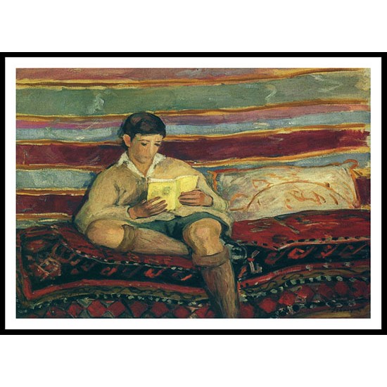 Young Boy Reading, A New Print Of an Henri  Labasque Painting