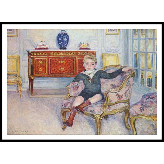 Young Boy in an Interior 1911, A New Print Of an Henri  Labasque Painting