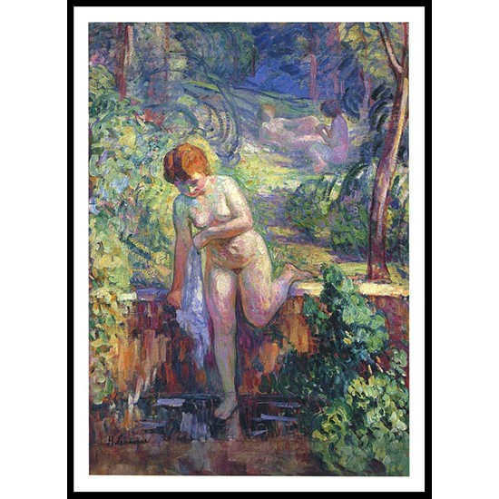 Young Girl in a Garden at St. Tropez 1903, A New Print Of an Henri  Labasque Painting