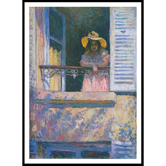 Young Girl in a Window 1914, A New Print Of an Henri  Labasque Painting