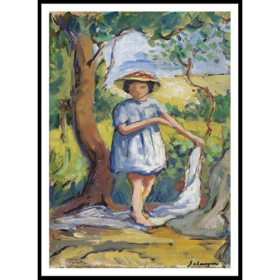 Young Girl on the Glade 1907 09, A New Print Of an Henri  Labasque Painting